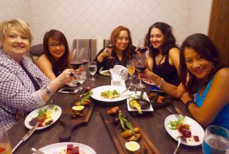 A toast with the girls: L-r: @JulynsBling, @NancyLoo, @MJTam, @JustDwana, & @DuongOnine